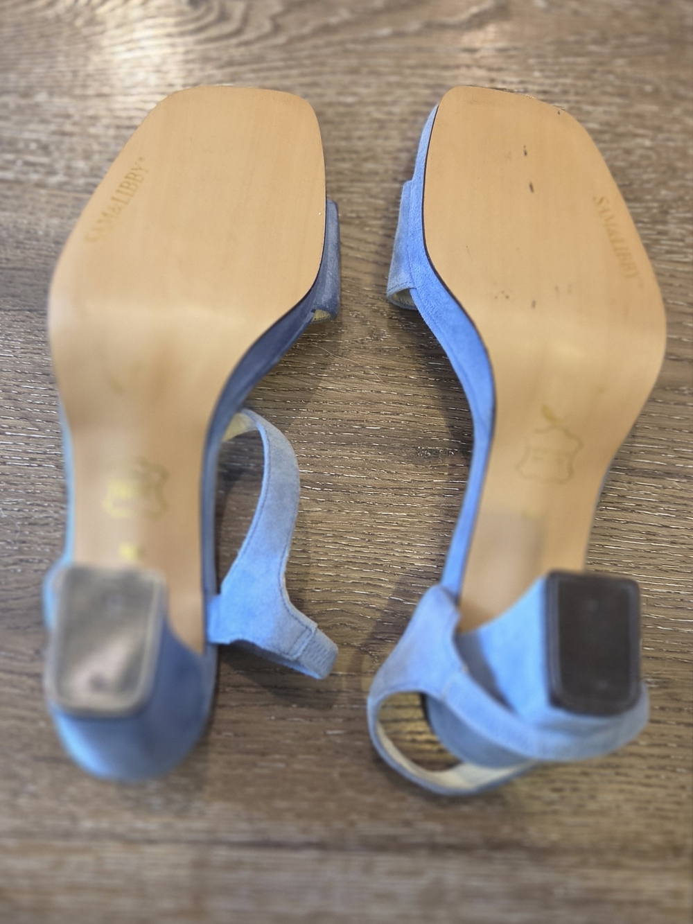Sam & Libby Blue Suede Slingback Heels (Size 7) - Picture 7 of 8